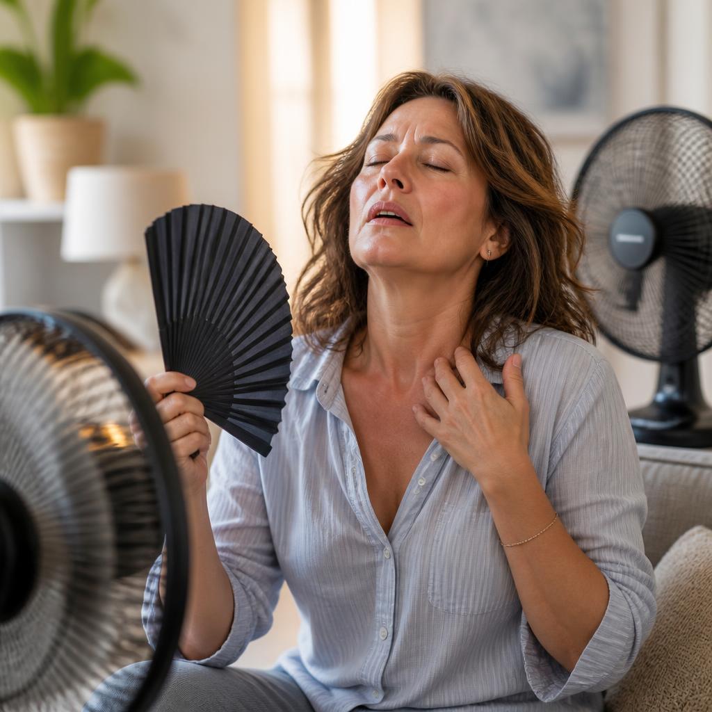 perimenopausal woman with hot flashes
